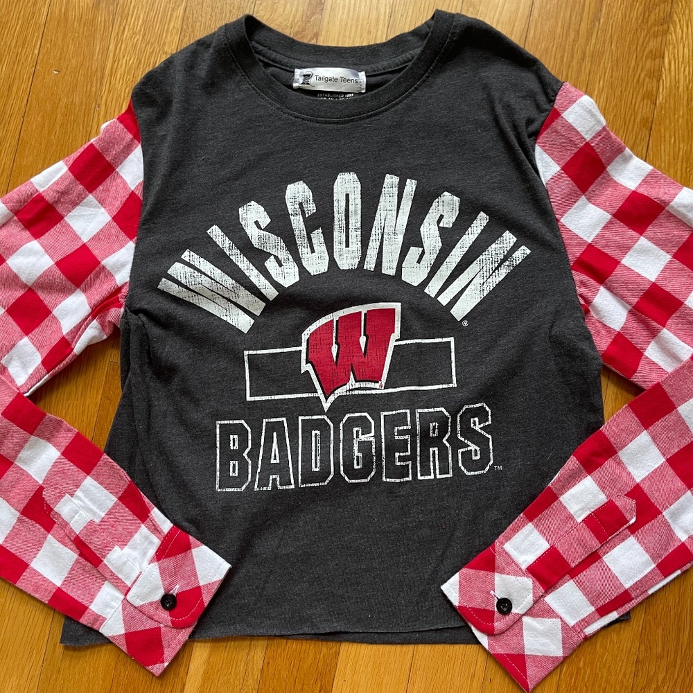 Wisconsin Flannel Sleeve Top
